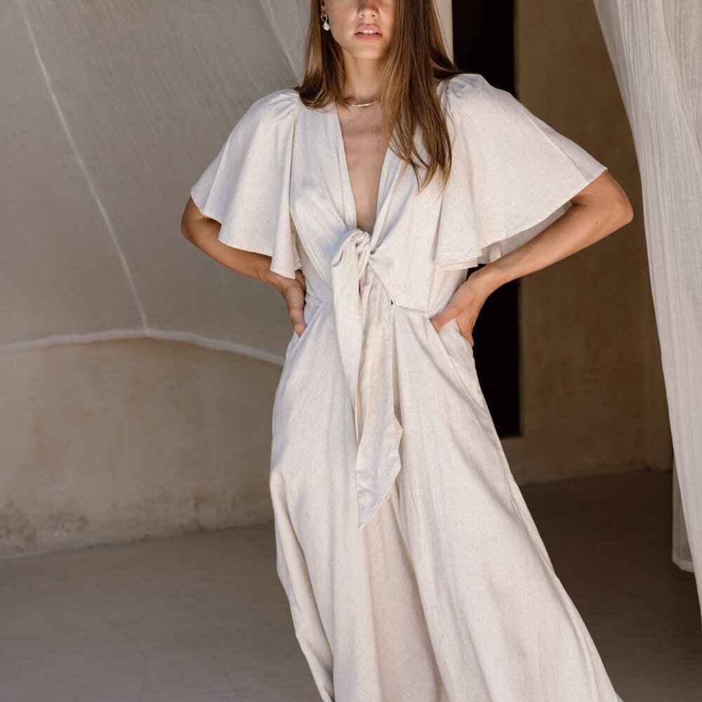 NWT Bird & Kite Vera Maxi Boho Dress - Natural L